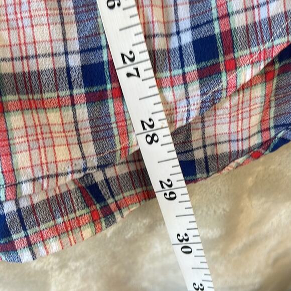 TAILORBYRD COLLECTION Plaid Floral Detail Button Front Long Sleeve Shirt Size MD - Picture 6 of 6